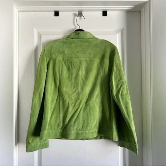 Green Suede Women's Jacket - Picture 5 of 7